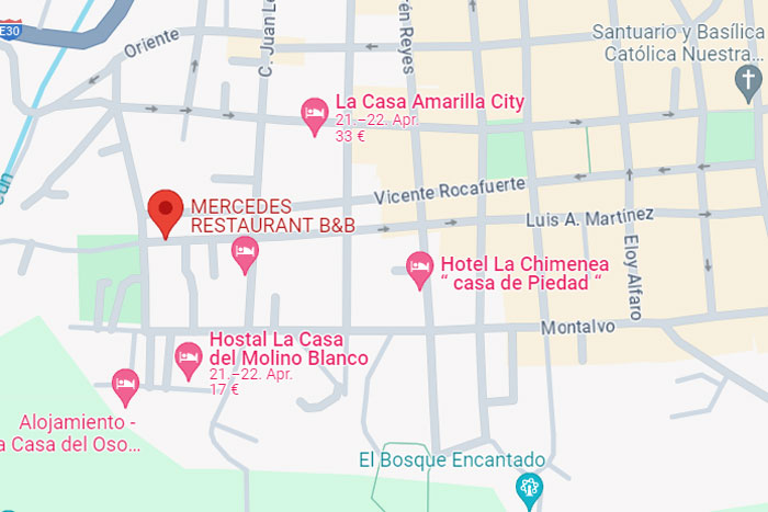 Mapa Hostería Turingia